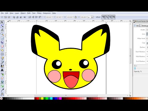 Inkscape Tutorial - How To Draw Pichu From Pokemon In Inkscape. (PART 1 ...