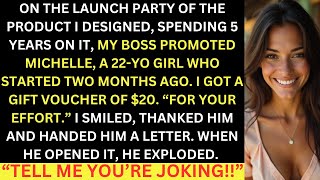 On The Launch Party Of The Product I Designed, Miranda Who Started Two Months Ago Got Promoted...