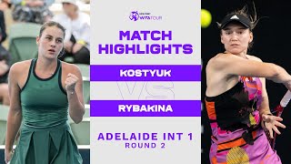 Marta Kostyuk vs. Elena Rybakina | 2023 Adelaide 1 Round of 16 | WTA Match Highlights