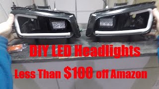 CHEVY SS gets DIY LED Custom HEADLIGHT BUILD!!