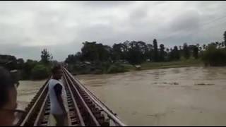 Bokjan,  Assam railway bridge on 20july 2017