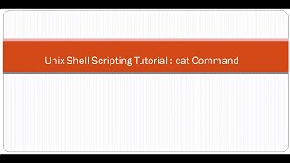Unix Shell Scripting Tutorial cat Command
