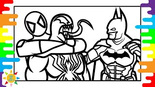 MEGA AVENGERS Coloring Page | Avengers Fighting Coloring |Spiderman |Different Heaven-Safe And Sound