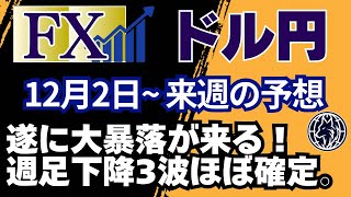 【FX ドル円】12月2日~6日のドル円最新予想。本格的な円高が始まる！12月FOMCでのFRB利下げの行方を握る米雇用統計に注目。