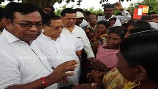 PCC Chief Niranjan Patnaik meet family members of 3 killed after consuming mango kernel cakes in Nab