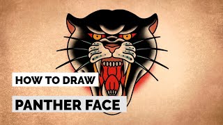 How to Draw a Easy Panther Front View | Tattoo Drawing Tutorial
