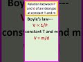 Relation between Pressure (P) and density (d) of an ideal gas at constant T and m. #shorts