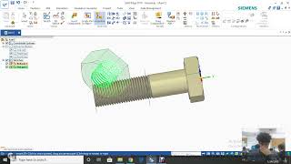 Solid Edge Simulation CAD Project Tutorial : Bolt & Nut with Motion Simulation