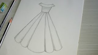 How To Draw A Beautiful Dress Design Drawing Easy Simple Easy Drawing Ideas Tutorials For Beginners