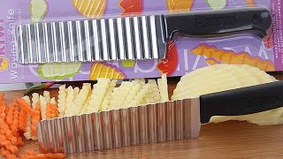 Stainless French Fry Potato Serrated Blade Wave Knife Chopper, 波浪刀