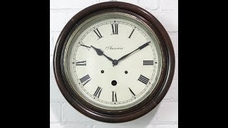 Antique Ansonia Round Station Wall Chime Clock | Item# 1550 - Adelaide Clocks