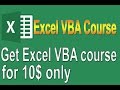 Full Excel VBA and Macros Course for Absolute Beginners for 10$ Only