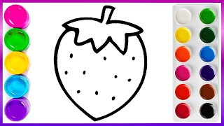 Drawing and coloring a colorful strawberry step by step | Art Tips for Kids