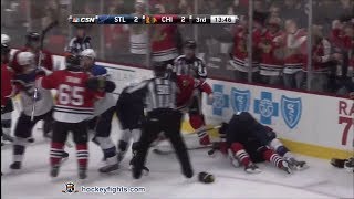 Roman Polak vs Brandon Bollig Oct 17, 2013