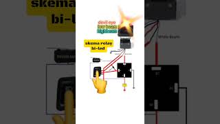 skema relay lampu bi-led