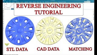 Reverse Engineering in NX Unigraphics CAR Wheel cover (Scanning Data STL+Alignment+modeling) nx cad