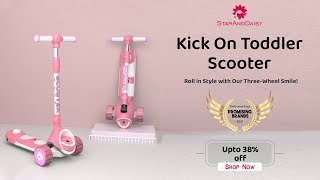 StarAndDaisy Kick On Toddler Scooter for Kids Ages 3-12 Years Old Boy \u0026 Girl