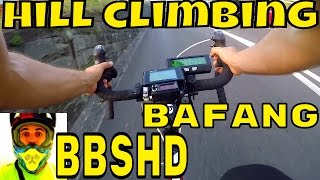 Bafang BBSHD 1000w mid-drive • extreme hill climbing test 46T • Electric Bike 48v BBS02 8fun motor