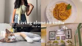 living alone in india | life of indian girl | aesthetic vlog ☁️🍃 | a day in my l