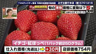 【イチゴの価格】関東の寒波が影響　イチゴ1パックが30円高い754円に【価格調査】 (2024年2月9日)