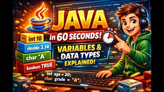"Learn Java in 60 Seconds! 🔥 Variables & Data Types Explained Fast"