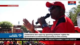 Zwelinzima Vavi addressing the crowd - National shutdown gathering in Johannesburg