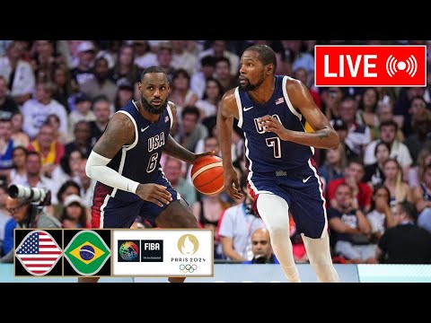 LIVE! USA vs BRAZIL QUARTERFINALS | 2024 Paris Olympics Men’s Basketball | August 7, 2024 | 2K