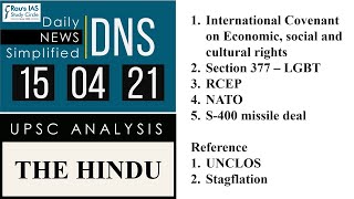 THE HINDU Analysis, 15 April 2021 (Daily Current Affairs for UPSC IAS) – DNS