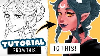 🎓 How to color WITHOUT lineart ✒️ Digital Art Tutorial