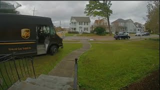 UPS delivery driver caught on camera in New Orleans cutting across homeowner's lawn