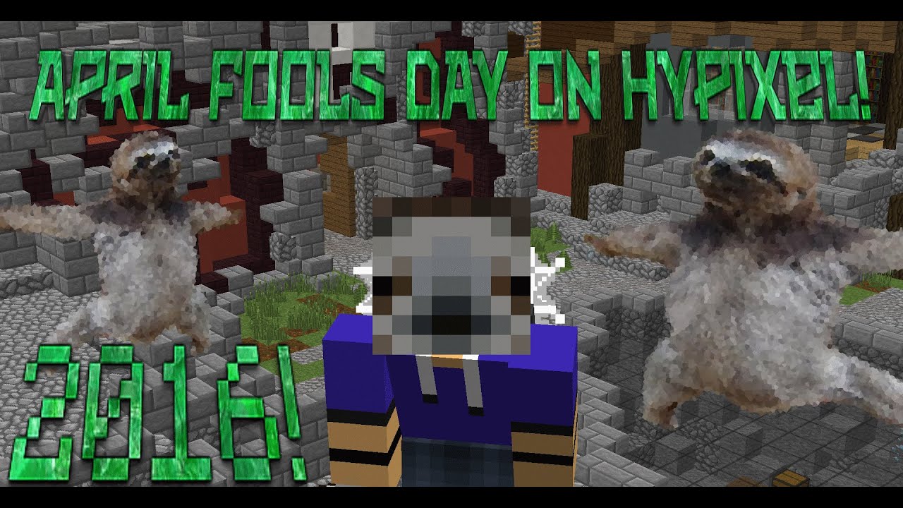 MINECRAFT APRIL FOOLS DAY 2016 | HYPIXEL APRIL FOOLS DAY PRANK! - SLOTH ...