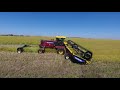 demo of new holland sr200 windrower with duraswath 440hb header. canada