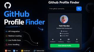 GitHub Profile Finder Project 🚀 | JavaScript OOP Project with API | Full Tutorial #webdevelopment