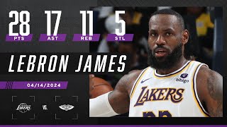 LEBRON JAMES DISHES 17 AST IN MONSTER TRIPLE-DOUBLE vs. Pelicans 😤 | NBA on ESPN