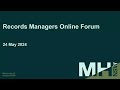 Records Managers Forum - Transfer plans to Museums of History NSW, 24 May 2024