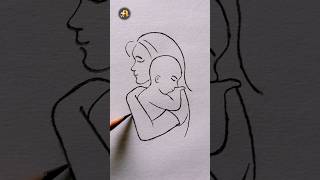 Mother with baby son drawing 💗👑 #trendingshorts