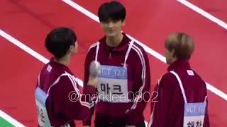 [190812]  FANCAM Mark Lee catching up with his classmate ONF's Laun