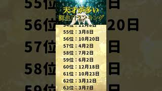 【才能】天才が多い誕生日ランキング！あなたの誕生日は何位だった？ #shorts