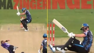 Riley Meredith Deadly Bouncer Ball Hits Chris Lynn On His Helmet In BBL 2024-25. 😲😲