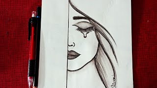 Very Easy Crying Girl Drawing|| How to Draw A Sad Girl Step by Step|| Sad Girl Drawing for beginners