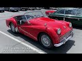 1961 triumph tr3a roadster. signal red with black leather trim