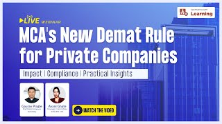 #TaxmannWebinar | MCA's New Demat Rule for Private Companies