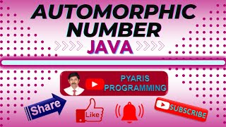 Java Automorphic Number | Check whether a given number is automorphic number or not using java