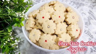 Eggless Oats Cookies |Biskut Sapi dengan Oat | Ghee Biscuits | Sugee Biscuits | Oats Cookies#eggless