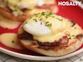 eggs benedict zsömlével és baconnel nosalty