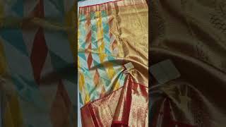 100% pure orginal kanchi pattu saree *2 gram gold \u0026 with silk Mark certified tag  price *Rs16800*