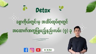 Detox အိမ်မှာအလွယ်တကူ ဘယ်လိုလုပ်ကြမလဲ၊ Dr. Ye Yint