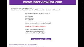How to convert an arraylist to array java job interview question