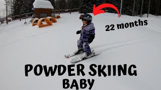 1.5 Year Baby Old Skis Powder