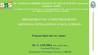 PROGRAM INPUT() AND RAW INPUT() IN PYTHON|PYTHON|SNS INSTITUTIONS